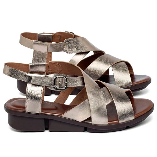 Sandália   Boho Salto de 3 cm em Couro Nude - Codigo - 139092