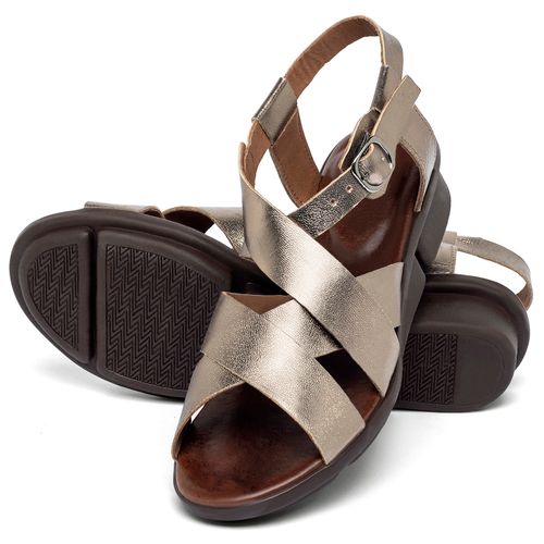 Sandália   Boho Salto de 3 cm em Couro Nude - Codigo - 139092