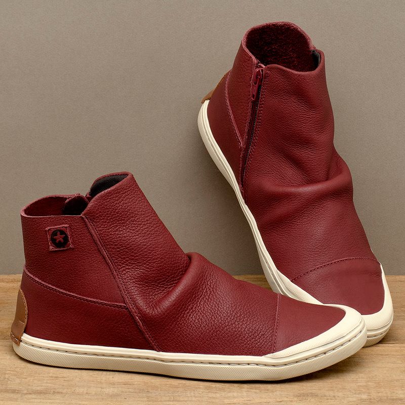 Laranja_Lima_Shoes_Sapatos_Masculinos___Tenis_Masculino___Cano_Alto_em_Couro_Vermelho_-_Codigo_-_156071_3