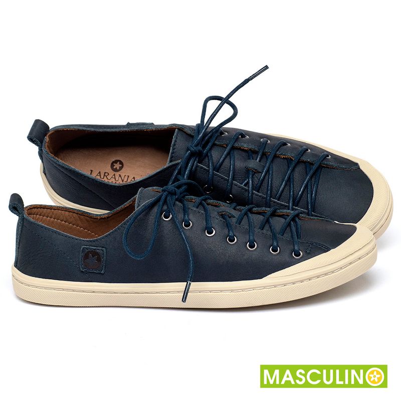 Laranja_Lima_Shoes_Sapatos_Masculinos___Tenis_Masculino___Cano_Baixo_em_Couro_Marinho_-_Codigo_-_156073_1