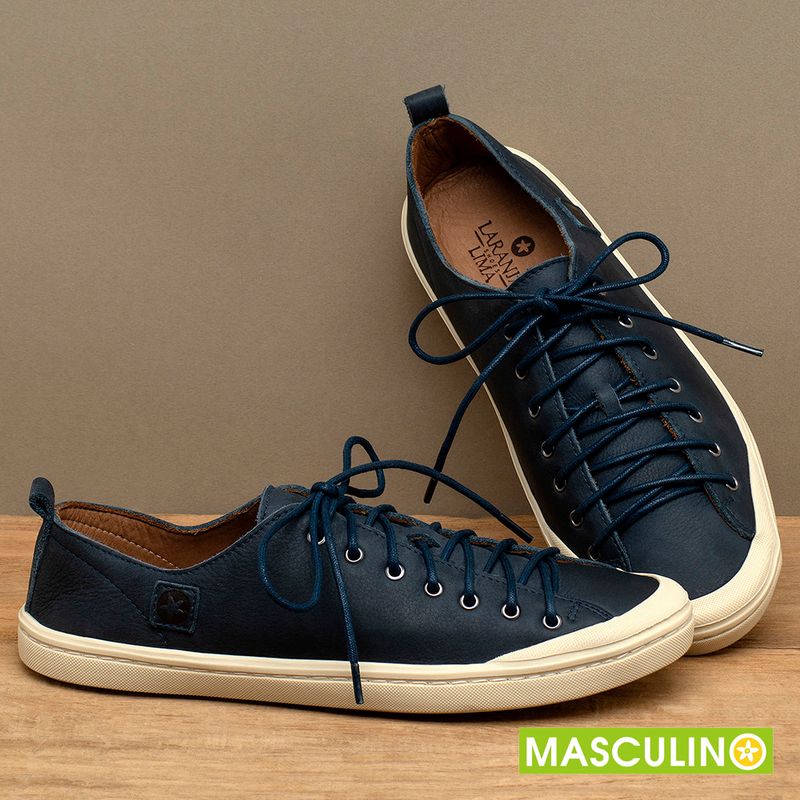 Laranja_Lima_Shoes_Sapatos_Masculinos___Tenis_Masculino___Cano_Baixo_em_Couro_Marinho_-_Codigo_-_156073_3