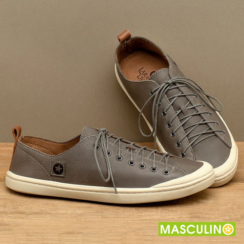 Laranja_Lima_Shoes_Sapatos_Masculinos___Tenis_Masculino___Cano_Baixo_em_Couro_Cinza_-_Codigo_-_156073_3