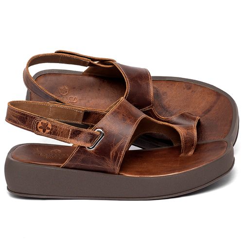 Sandália   Boho Salto de 4 cm em Couro Marrom - Codigo - 3920