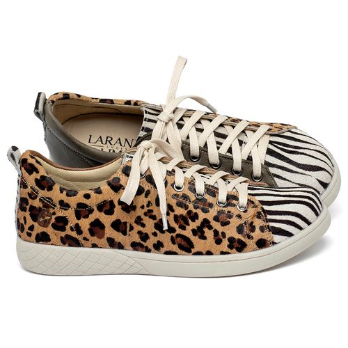 Tênis   Cano Baixo em Couro Animal Print - Codigo - 148087