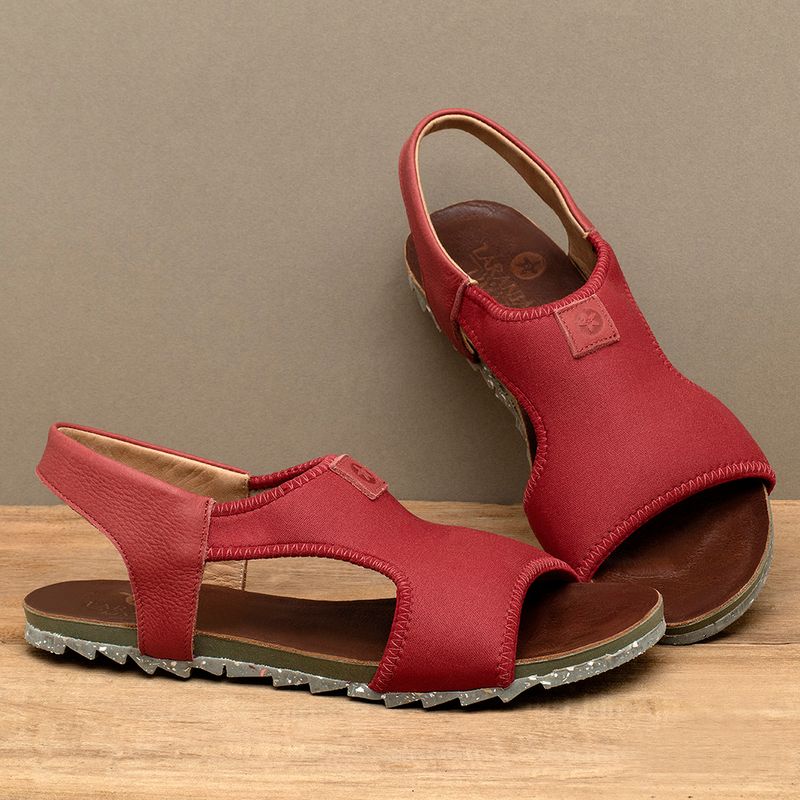 Laranja_Lima_Shoes_Sapatos_Femininos___Sandalia_Rasteira___Flat_em_Neoprene_Vermelho_-_Codigo_-_158011_3