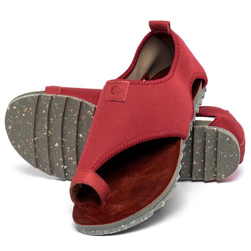 Sandália Rasteira   Flat em Neoprene Vermelho - Codigo - 158012