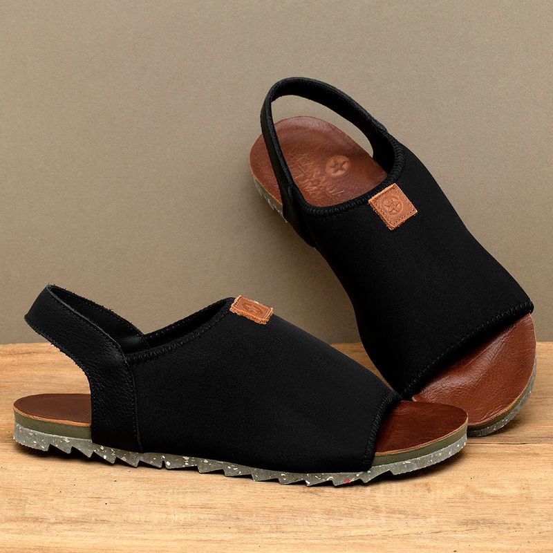 Laranja_Lima_Shoes_Sapatos_Femininos___Sandalia_Rasteira___Flat_em_Neoprene_Preto_-_Codigo_-_158013_3