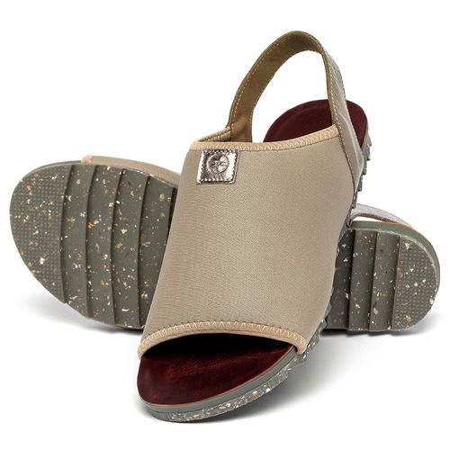 Sandália Rasteira   Flat em Neoprene Bege - Codigo - 158013