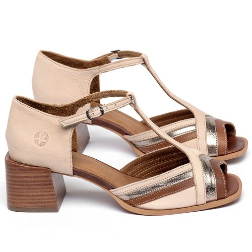 Sandália   Laranja Lima Shoes Classic Salto de 5 cm em Couro Nude - Codigo - 157017