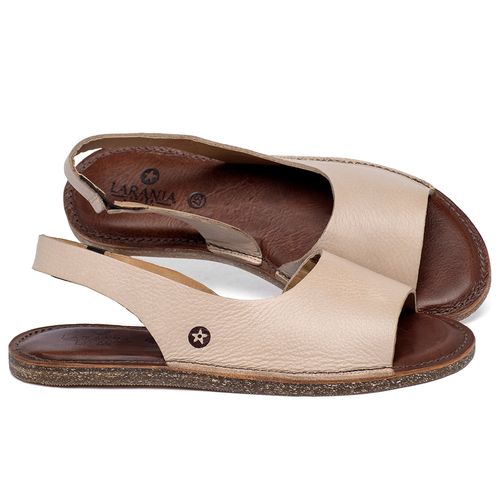Sandália Rasteira   Flat em Couro Nude - Codigo - 156029