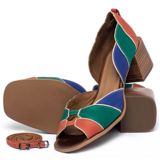 Sandália   Laranja Lima Shoes Classic Salto de 5 cm em Couro Colorido - Codigo - 157007