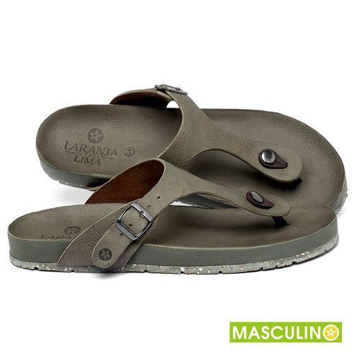 Rasteira em Couro Musgo - Codigo - 156084