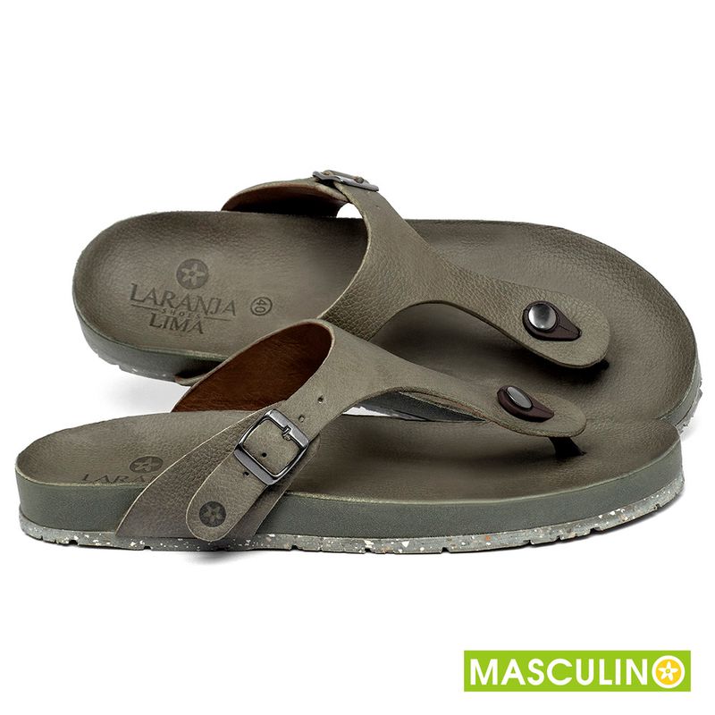 Laranja_Lima_Shoes_Sapatos_Masculinos___Rasteira_em_Couro_Musgo_-_Codigo_-_156084_1