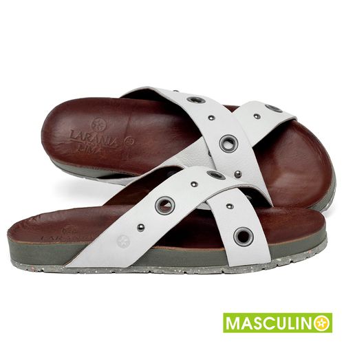 Rasteira em Couro Off-White - Codigo - 156086