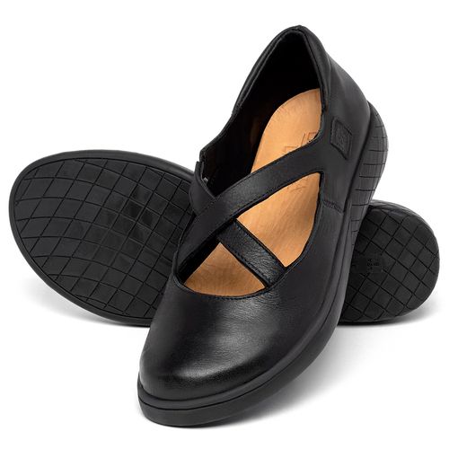 Tênis   Cano Baixo em Couro Preto - Codigo - 156038