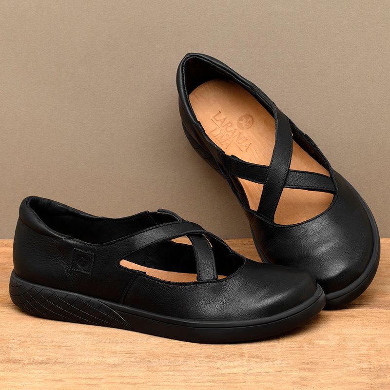 Laranja_Lima_Shoes_Sapatos_Femininos___Tenis___Cano_Baixo_em_Couro_Preto_-_Codigo_-_156038_3