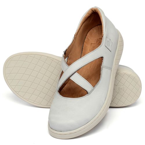 Tênis   Cano Baixo em Couro Off-White - Codigo - 156038