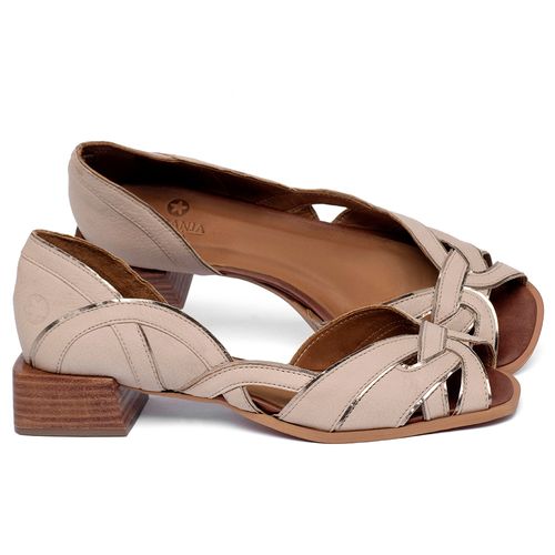 Sandália   Laranja Lima Shoes Classic Salto de 3 cm em Couro Nude - Codigo - 157018