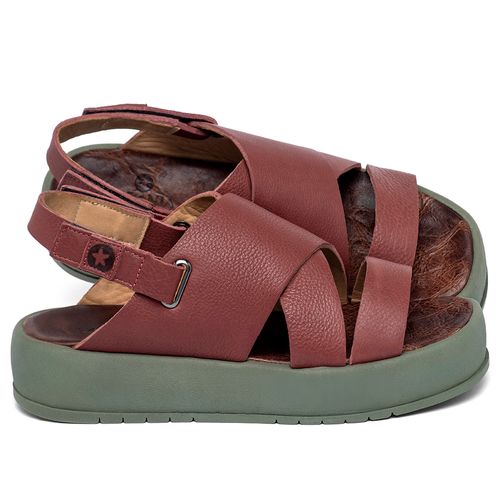 Sandália   Boho Salto de 4 cm em Couro Vermelho - Codigo - 153080