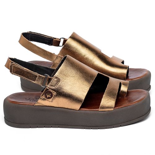 Sandália   Boho Salto de 4 cm em Couro Metalizado - Codigo - 153081