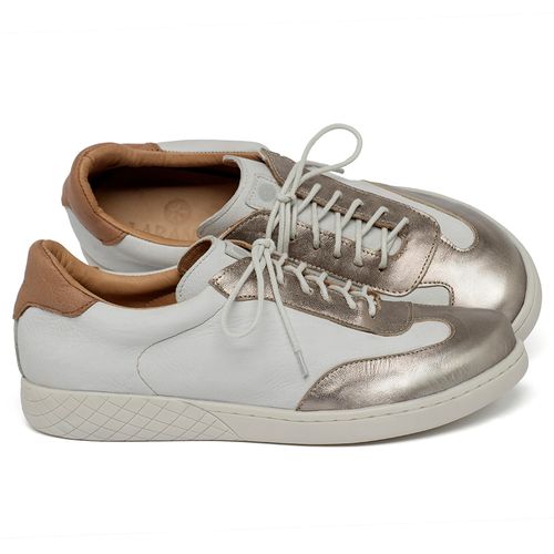 Tênis   Cano Baixo em Couro Off-White - Codigo - 156036