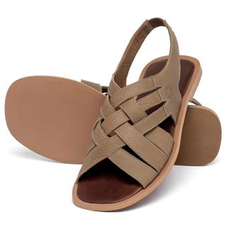 Sandália Rasteira   Flat em Couro Caramelo - Codigo - 157028
