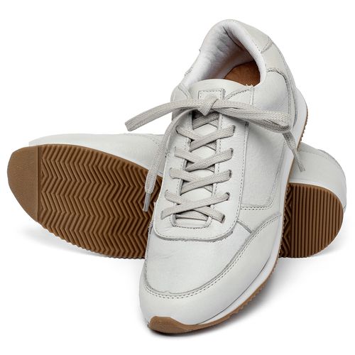 Tênis   Cano Baixo em Couro Off-White - Codigo - 156015
