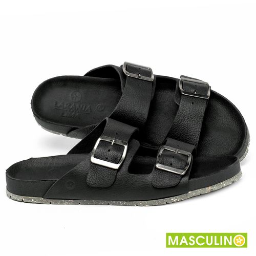 Rasteira em Couro Preto - Codigo - 156083