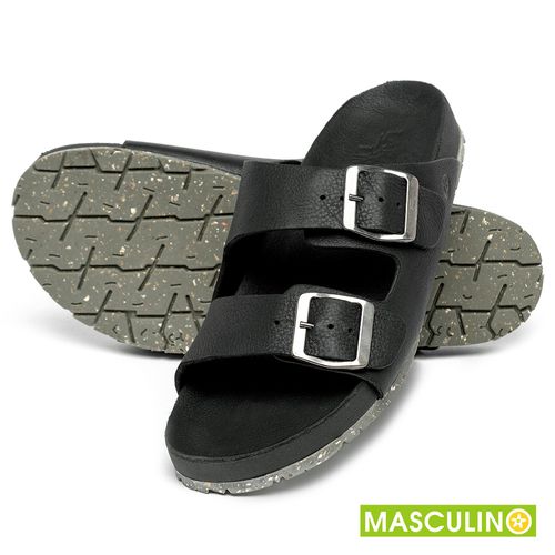 Rasteira em Couro Preto - Codigo - 156083
