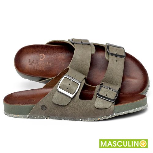 Rasteira em Couro Musgo - Codigo - 156083
