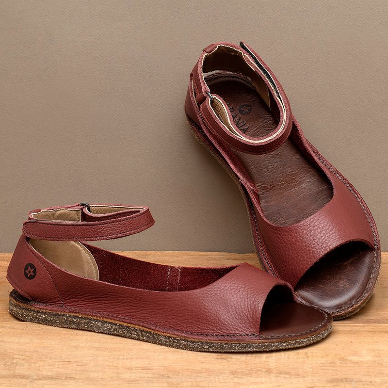 Laranja_Lima_Shoes_Sapatos_Femininos__-Sandalia-Rasteira---Flat-em-Couro-Vermelho---Codigo---156030_3