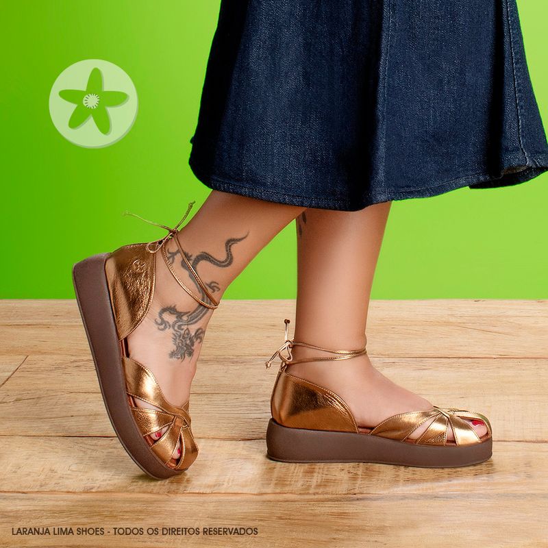 Laranja_Lima_Shoes_Sapatos_Femininos__-Sandalia---Boho-Salto-de-1-cm-em-Couro-Metalizado---Codigo---3972_7