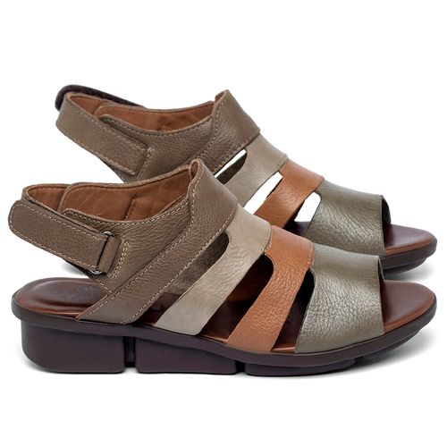 Sandália   Boho Salto de 3 cm em Couro Café - Codigo - 139093
