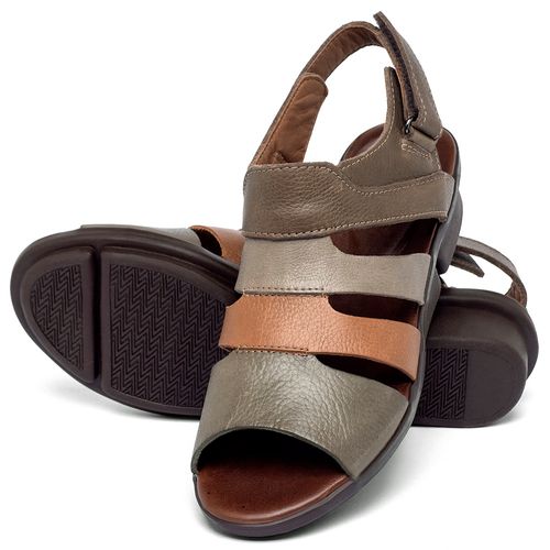 Sandália   Boho Salto de 3 cm em Couro Café - Codigo - 139093