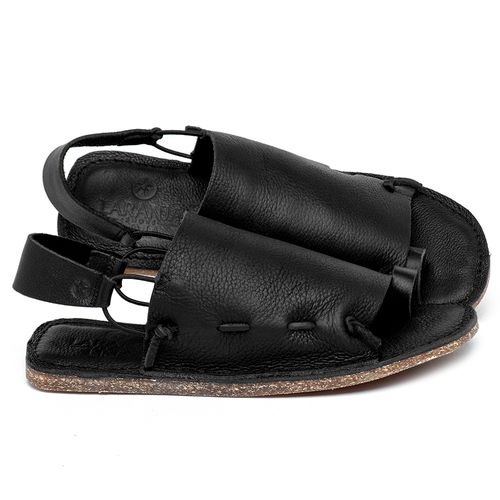 Sandália Rasteira   Flat em Couro Preto - Codigo - 156089