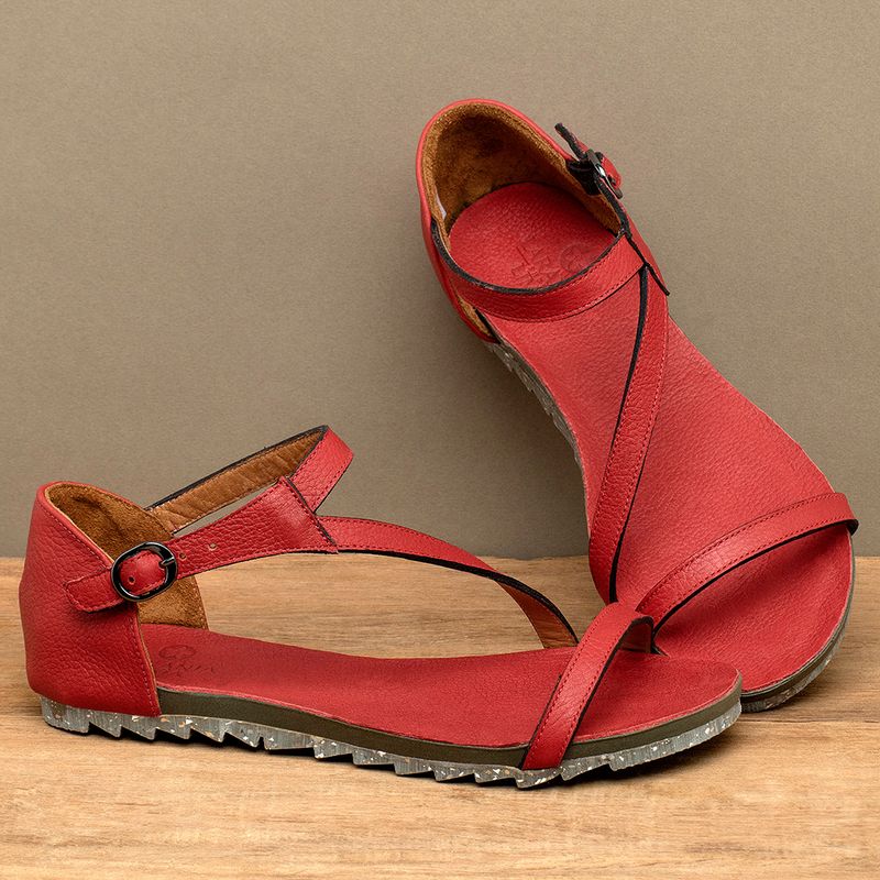 Laranja_Lima_Shoes_Sapatos_Femininos__-Sandalia-Rasteira---Flat-em-Couro-Vermelho---Codigo---158019_3