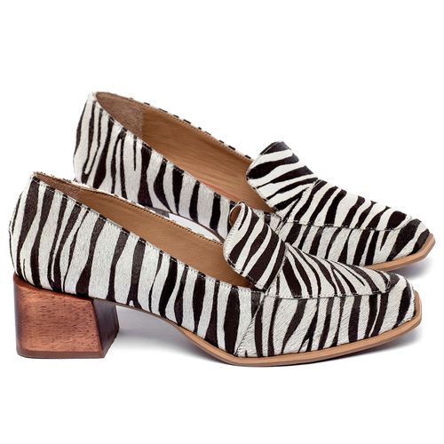 Mocassim Salto de 5 cm em Couro Animal Print - Codigo - 9632