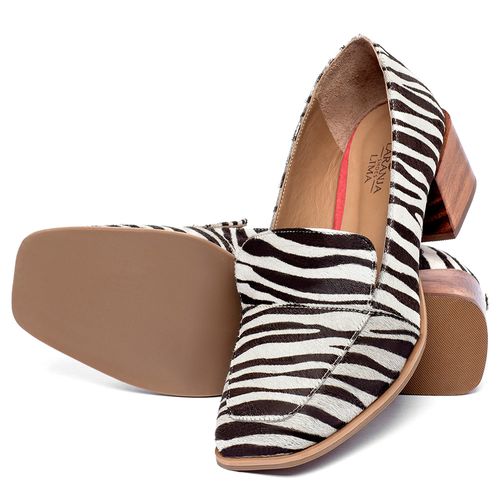 Mocassim Salto de 5 cm em Couro Animal Print - Codigo - 9632