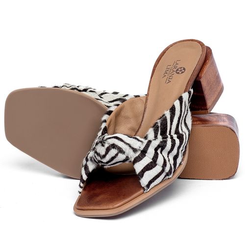 Sandália   Laranja Lima Shoes Classic Salto de 5 cm em Couro Animal Print - Codigo - 9642