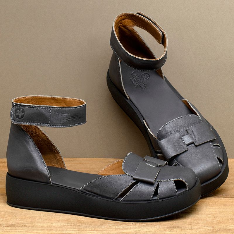 Laranja_Lima_Shoes_Sapatos_Femininos__-Sandalia---Boho-Salto-de-4-cm-em-Couro-Cinza---Codigo---3971_3