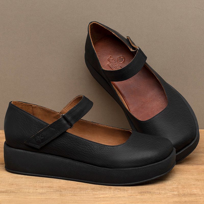 Laranja_Lima_Shoes_Sapatos_Femininos__-Sapatilha---Bico-Quadrado-Salto-de-4-cm-em-Couro-Preto---Codigo---3975_3