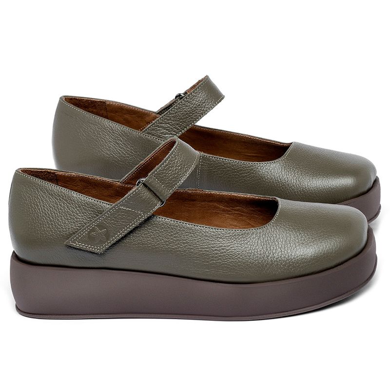 Laranja_Lima_Shoes_Sapatos_Femininos__-Sapatilha---Bico-Quadrado-Salto-de-4-cm-em-Couro-Musgo---Codigo---3975_3