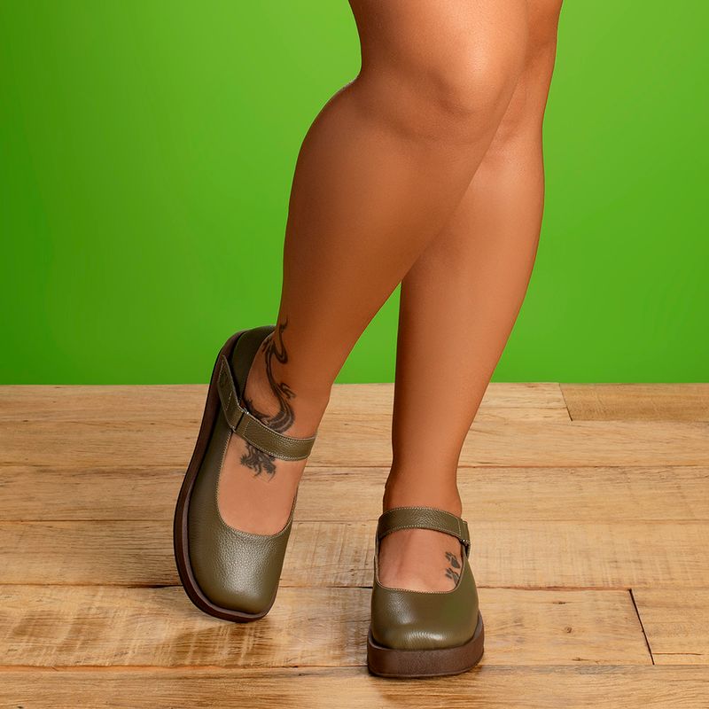 Laranja_Lima_Shoes_Sapatos_Femininos__-Sapatilha---Bico-Quadrado-Salto-de-4-cm-em-Couro-Musgo---Codigo---3975_8