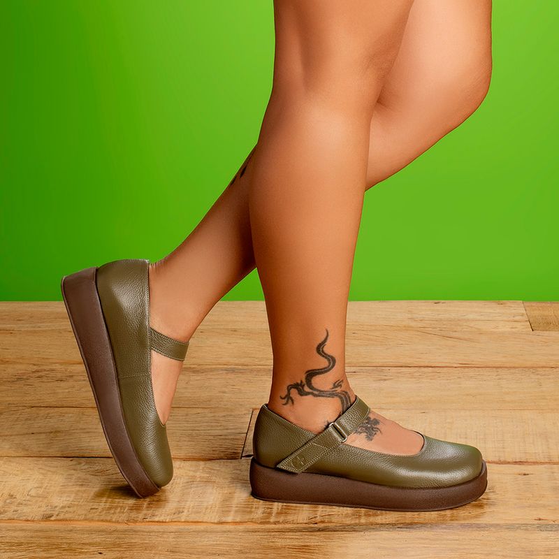 Laranja_Lima_Shoes_Sapatos_Femininos__-Sapatilha---Bico-Quadrado-Salto-de-4-cm-em-Couro-Musgo---Codigo---3975_9