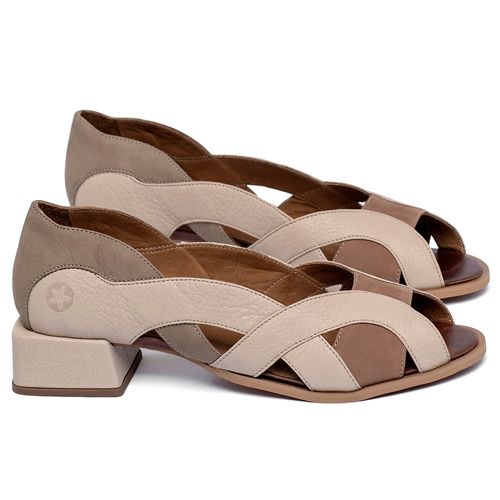 Sandália   Laranja Lima Shoes Classic Salto de 4 cm em Couro Nude - Codigo - 157051