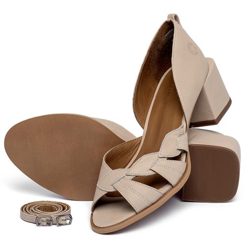Sandália   Laranja Lima Shoes Classic Salto de 5 cm em Couro Nude - Codigo - 157052