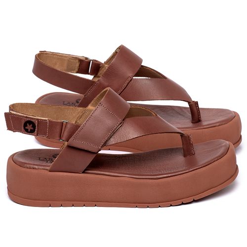 Sandália   Boho Salto de 4 cm em Couro Terracota - Codigo - 153076