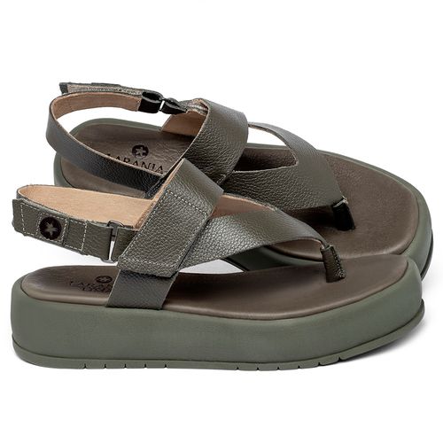 Sandália   Boho Salto de 4 cm em Couro Musgo - Codigo - 153076