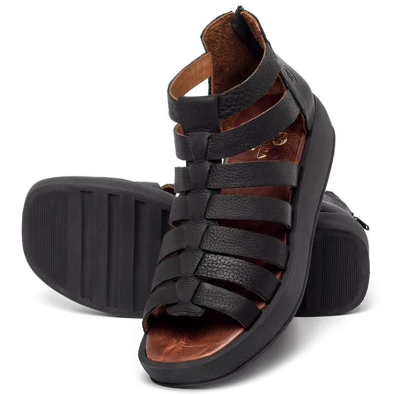 Laranja_Lima_Shoes_Sapatos_Femininos__-Sandalia---Boho-Salto-de-Fechado-em-Couro-Preto---Codigo---3911_2
