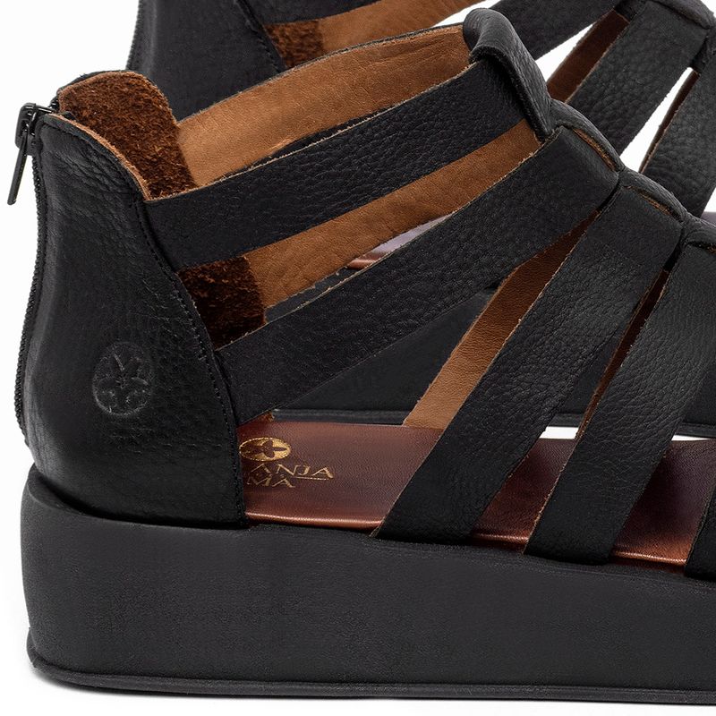 Laranja_Lima_Shoes_Sapatos_Femininos__-Sandalia---Boho-Salto-de-Fechado-em-Couro-Preto---Codigo---3911_5